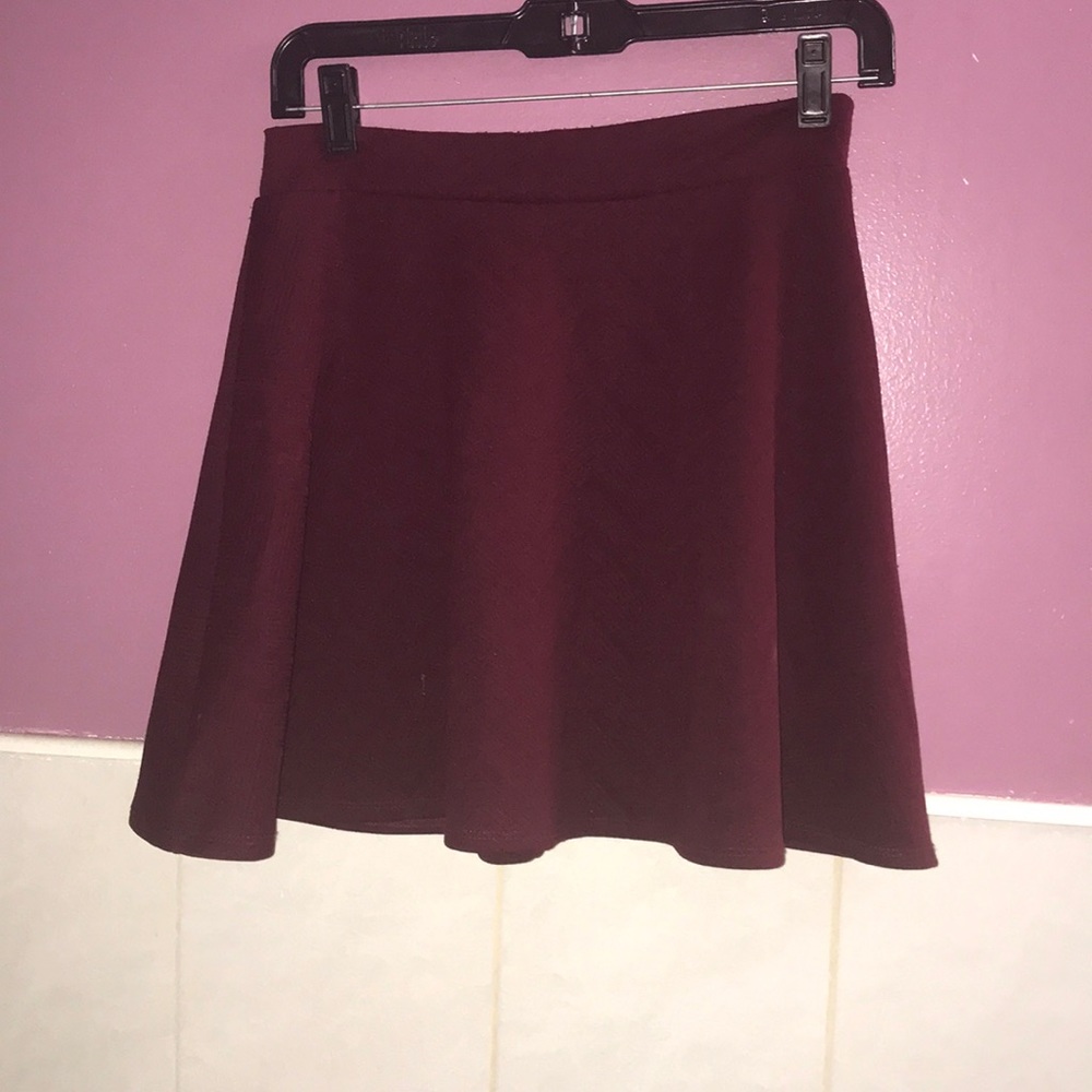Burgundy skater skirt